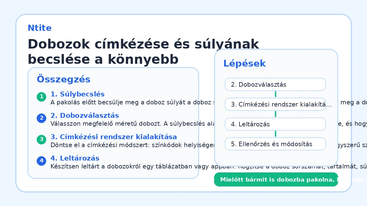 Dobozok címkézése és súlyának becslése a könnyebb kezelhetőségért