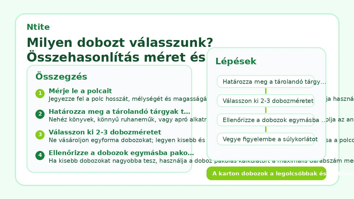 Milyen dobozt válasszunk? Összehasonlítás méret és anyag alapján