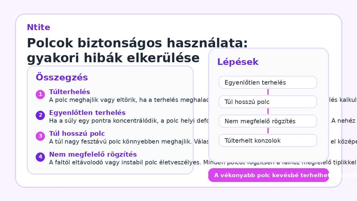 Polcok biztonságos használata: gyakori hibák elkerülése