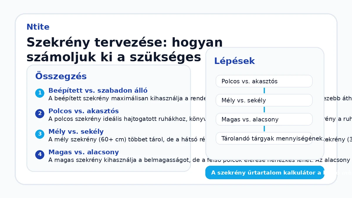 Szekrény tervezése: hogyan számoljuk ki a szükséges űrtartalmat?